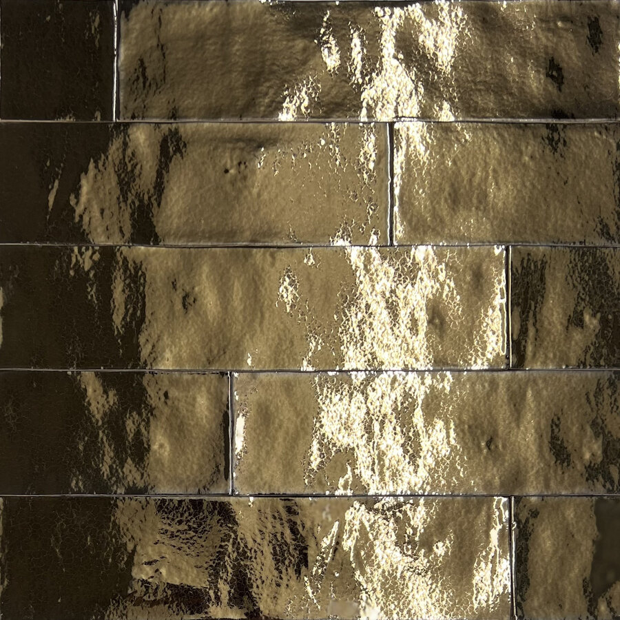 Mozaïek Stardos Zellige 6.2x25 cm Glossy Gold (Prijs per M2)