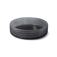 Waskom Luca Sanitair Vetro Rond 39,5x39,5x11 Transparant Glas Incl. Wastafelhouder Smoke