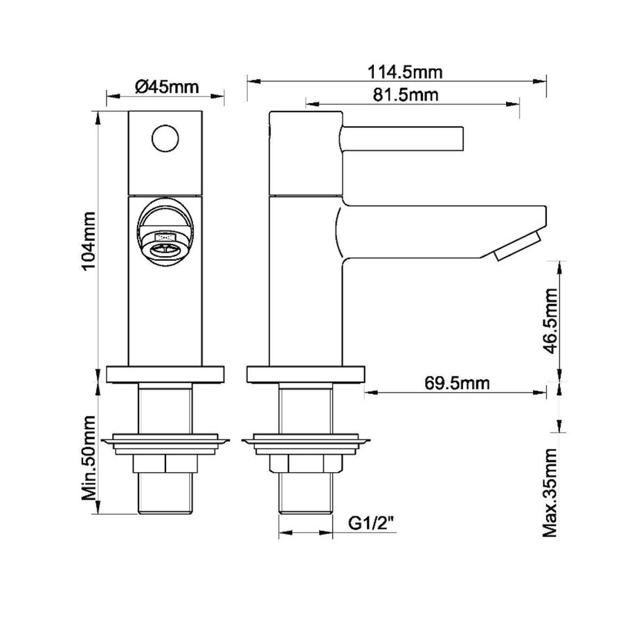 Toiletkraan Amador 1/2 Geborsteld Brons Koper