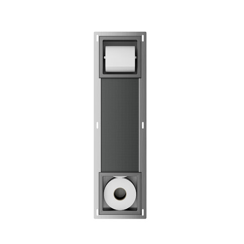 Toiletrolhouder Zonder Klep en Reserverolhouder Inbouw BWS Milan Gunmetal 