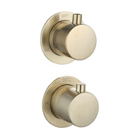 Badset Inbouw Sanilux Hops Met Box Thermostaat Muurbevestiging Goud Geborsteld