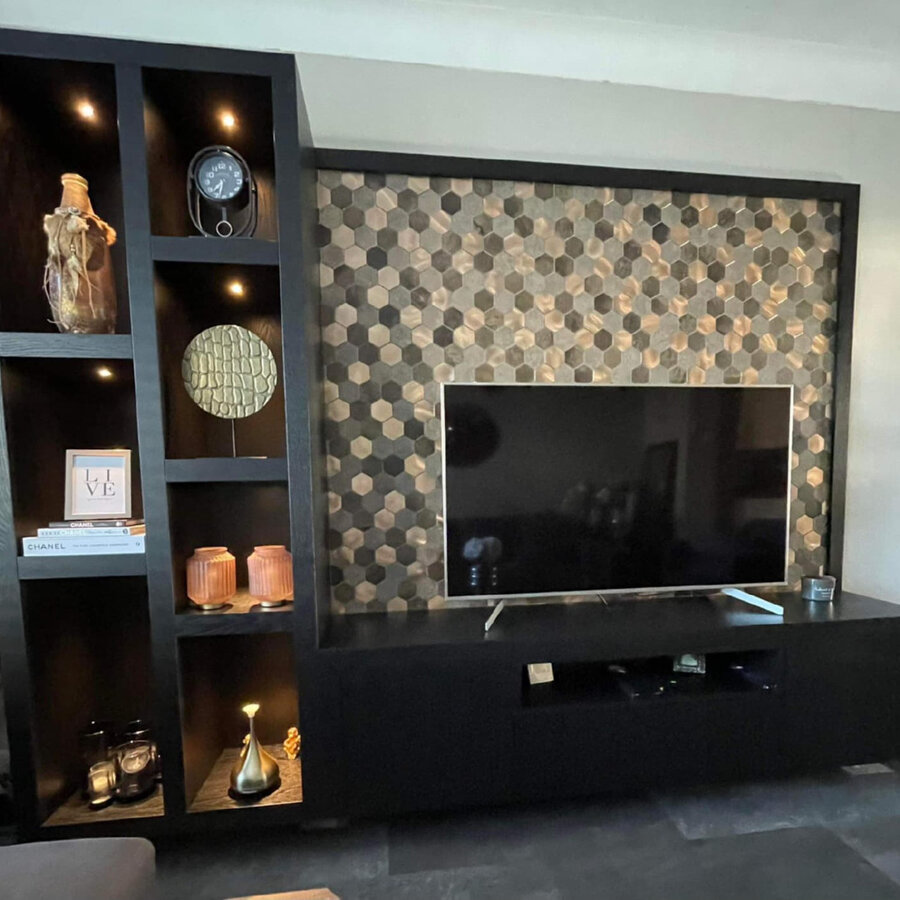 Mozaïek Isodeco Steenstrip Large Zelfklevend 29.0x25.0 cm Koper (Prijs Per Stuk)