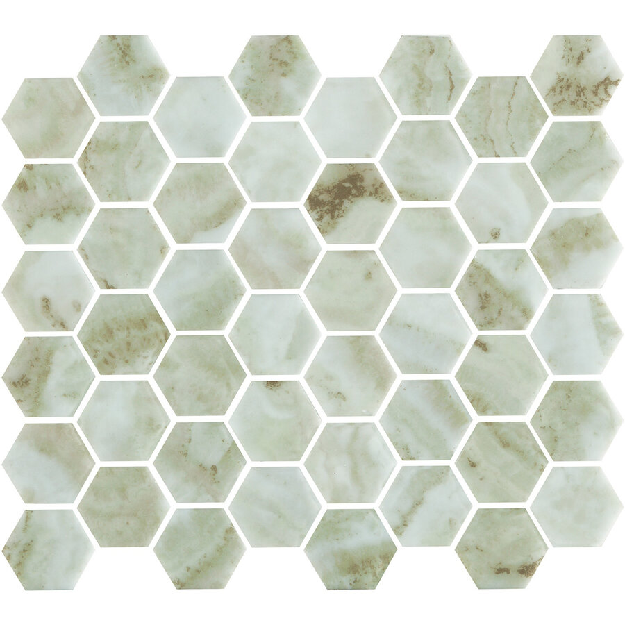 Mozaïek Valencia 27.8x32.5 cm Recycled Glas Verde Marble Print (Prijs per M2)