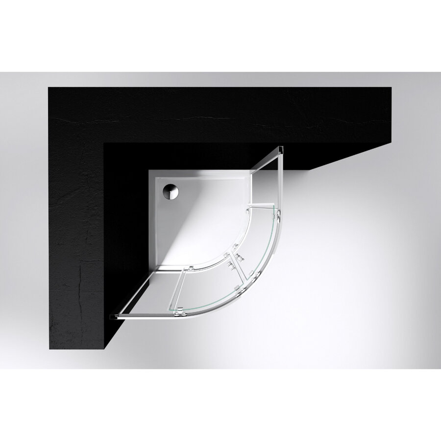 Douchecabine Best Design Project 1/4 Ronde Douchecabine 80x80x190cm Glas 5mm Aluminium Profiel