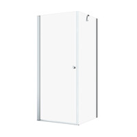 Douchecabine Sealskin Hooked Draaideur met Zijwand 90x90x200 cm Helder Glas Mat Zwart