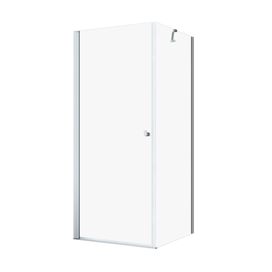 Douchecabine Sealskin Hooked Draaideur met Zijwand 90x90x200 cm Helder Glas Mat Zwart