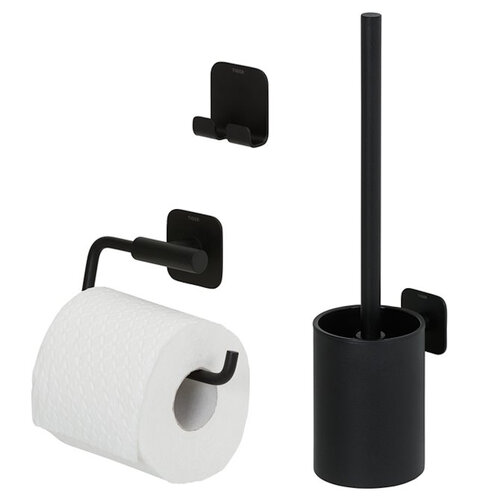 Toiletaccessoireset Tiger Colar - Toiletborstel - Toiletrolhouder - Handdoekhaak Zwart 