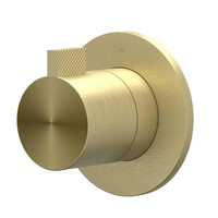 Afbouwdeel IVY Tribe Doorstroom inbouwstopkraan Symmetry Met Rond Rozet RVS316 Geborsteld Mat Goud PVD