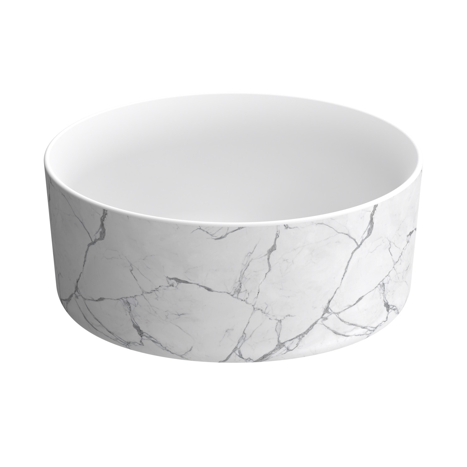 Best Design Waskom Color 37,5 x 37,5 x 16 cm Mat Wit Marble