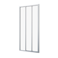 Schuifdeur Driedelig Sealskin Hooked 100x200 cm 6 mm Helder Glas Antikalk Zilver