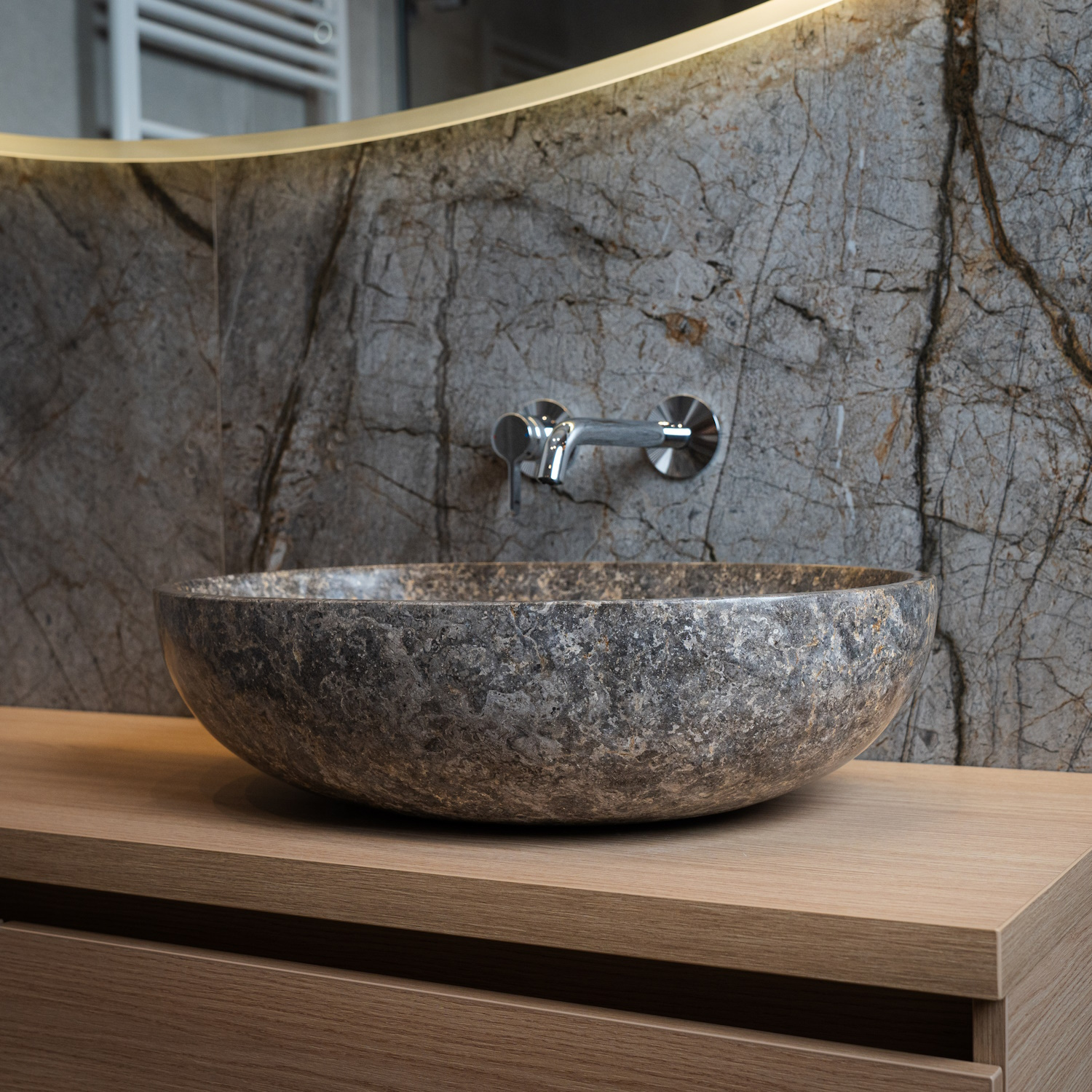 Waskom Loutro Elleni T Rechthoek 57x40.5x13.5 cm Marmer Taupe Loutro