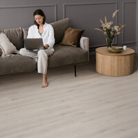 Vloertegel Bobeau Mantaro 23.2 x 153.2 cm 6.5 mm PVC Houtlook Mat Grijs (Prijs per M2)