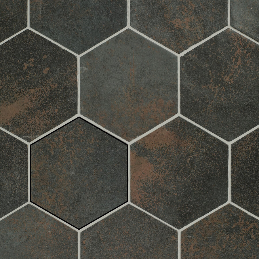 Wandtegel Magnetism Hexagon Graphite 13.9x16 cm (Prijs per M2)