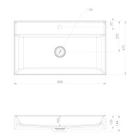 Opbouw Wastafel Sapho Twig Met Wastekapje 80x47 cm Cast Marble Wit