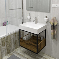 Opbouw Wastafel Sapho Twig Met Wastekapje 60x47 cm Cast Marble Wit