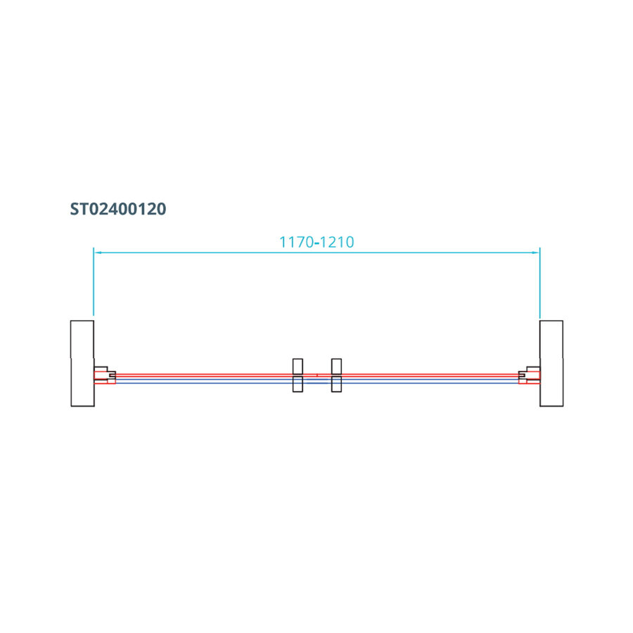 Pendeldeuren Van Rijn ST02 Saloondeur 120x200 cm 6 mm Zwart