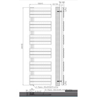 Handdoekradiator BWS Boss Links aansluiting 890W 180x50 cm Mat Zwart