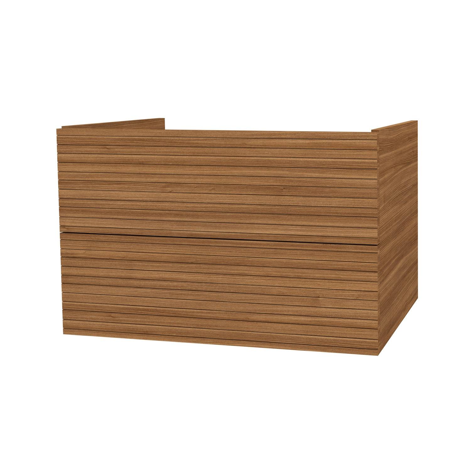 Onderkast BWS Elite 80x45x50 cm Met Horizontaal Reliëf Walnoot Boss & Wessing