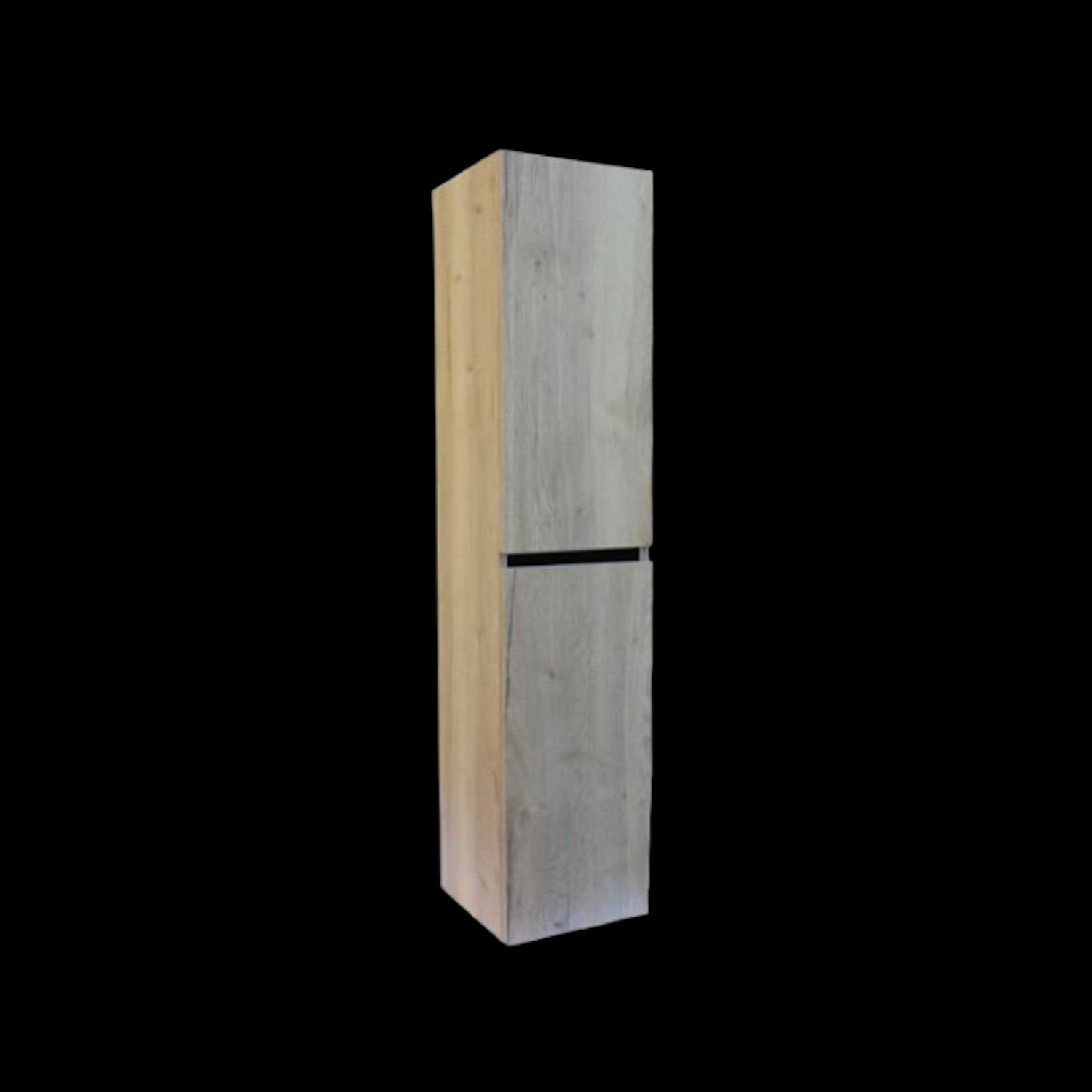 Kolomkast Sanilux Trendline Met Greeplijst Mat Zwart 160x35x35 cm Naturel Oak Sanilux