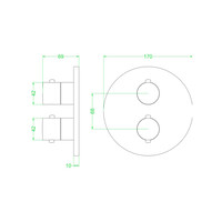 Afbouwdeel IVY Bond Inbouwthermostaat 1 Stopkraan Met Rond Rozet Geborsteld Metal Black PVD