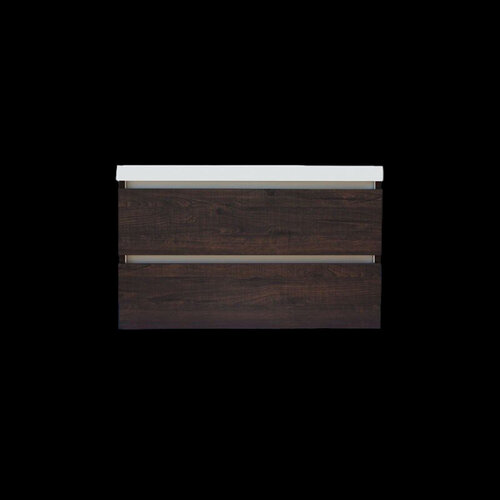 Onderkast Trendline Met Greeplijst Aluminium 100x47x52 Cm Brown Oak 