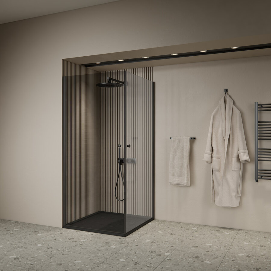 Douchecabine | BWS Gusma | 2 Deuren | 90x90x190 cm | Zwart