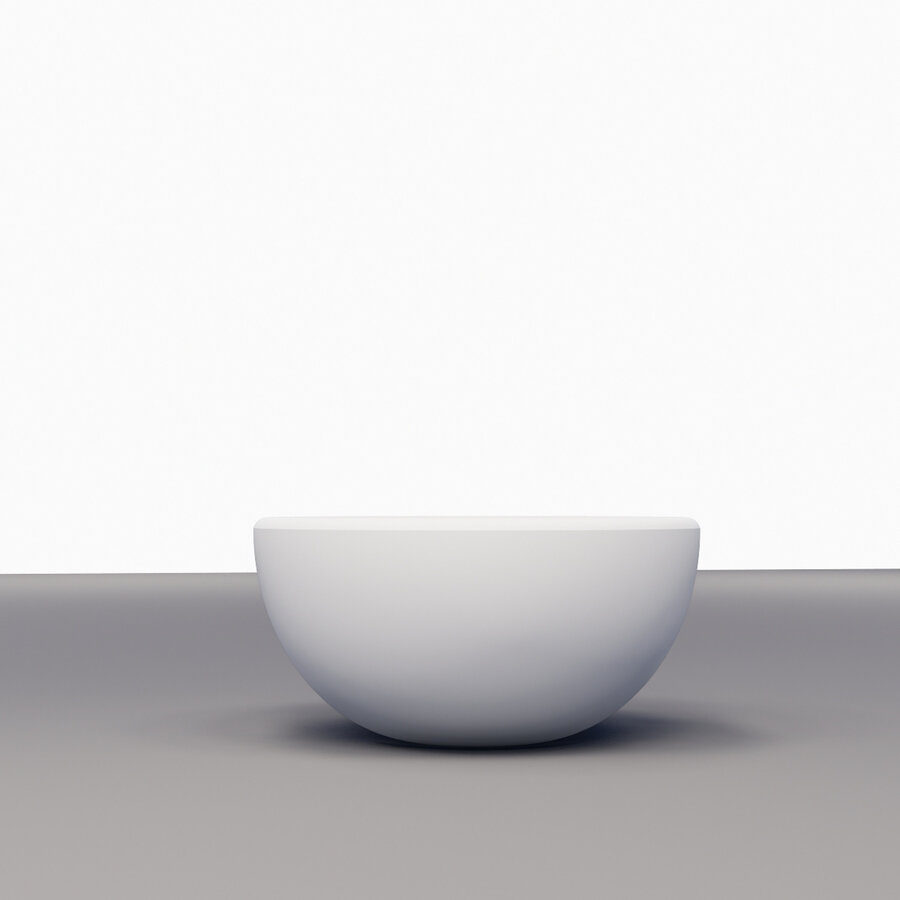 Waskom BWS Nox Mini 20 cm Solid Marmo Glans Wit