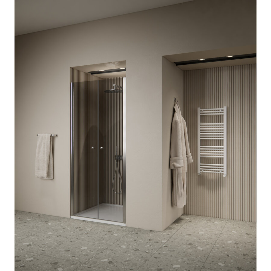 Douchedeur | 2 Pendeldeuren | Marip | 6mm | 100x190 cm | Mat Chroom