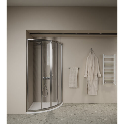 Douchecabine BWS Ola 80x80x190 cm Kwartrond Schuif Chroom 