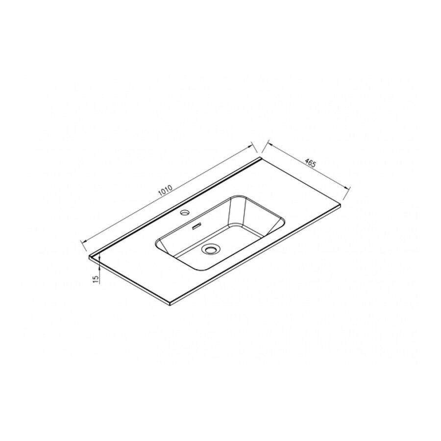 Wastafel BWS Bella 100 cm Mat Zwart