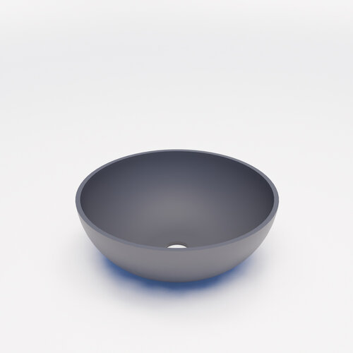 Waskom BWS Dorn 40X40X15cm Rond Solid Lei Grijs Mat 