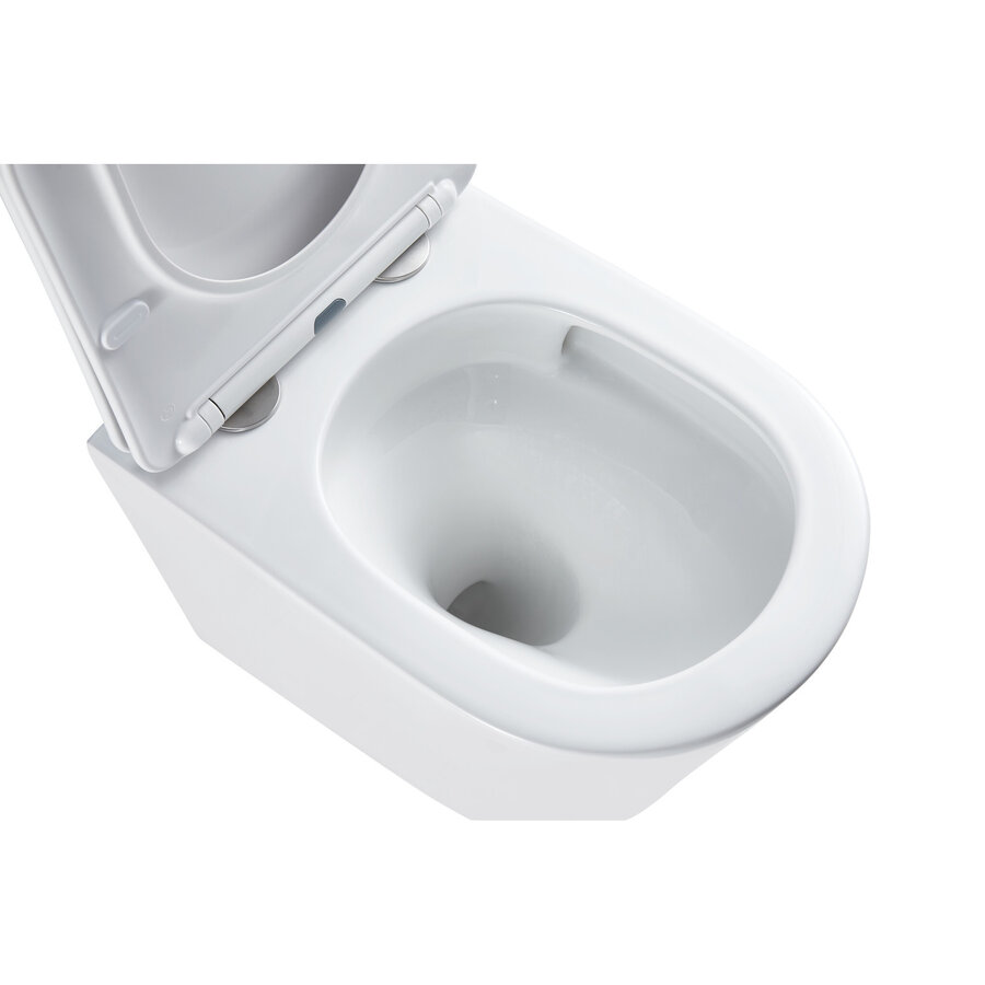 Wandcloset Sanilux Turbo Flush Standaard 36,5x52x35,5 cm Met Softclose Zitting Wit