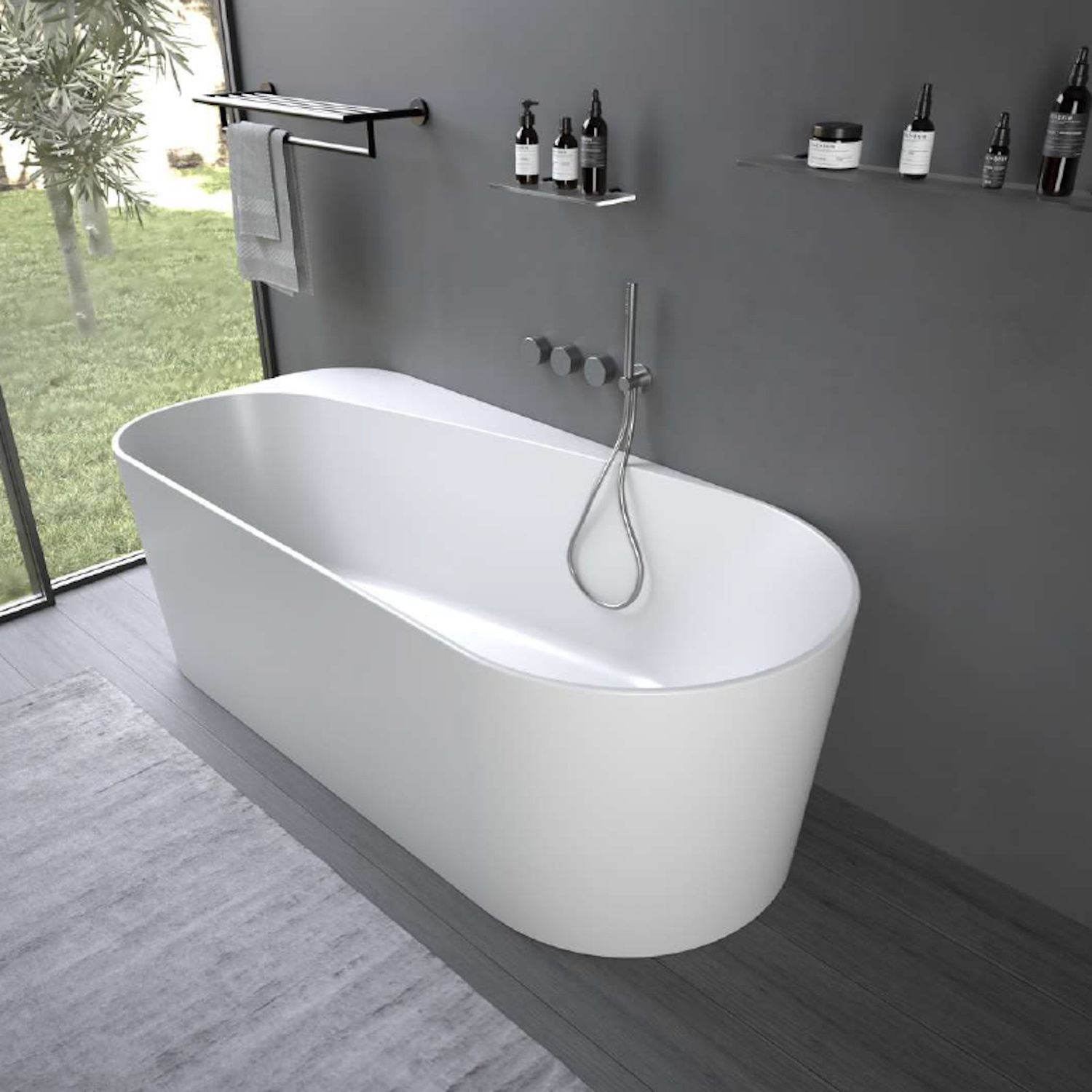 Ligbad Ideavit Viva Vrijstaand Arcryl 170x80x60 cm Mat Wit Ideavit