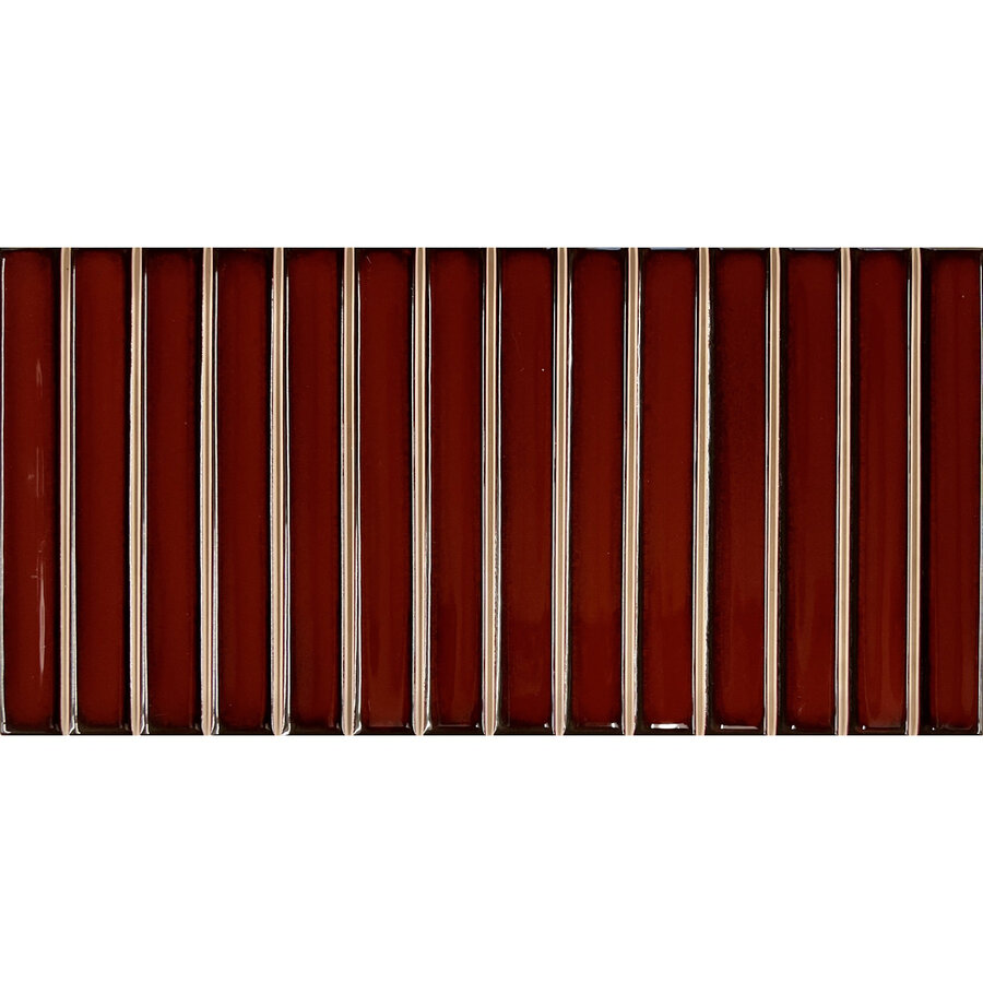 Mozaïek Stardos Bars 12.5x25 cm Glossy Red (Prijs per M2)