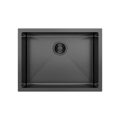 Inbouw Wastafel Sapho Zenith 60x45 cm RVS Antraciet PVD 