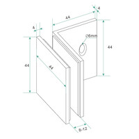 Glaskoppeling Set BWS Phan tbv profielloze Inloopdouche Geborsteld Brons Koper