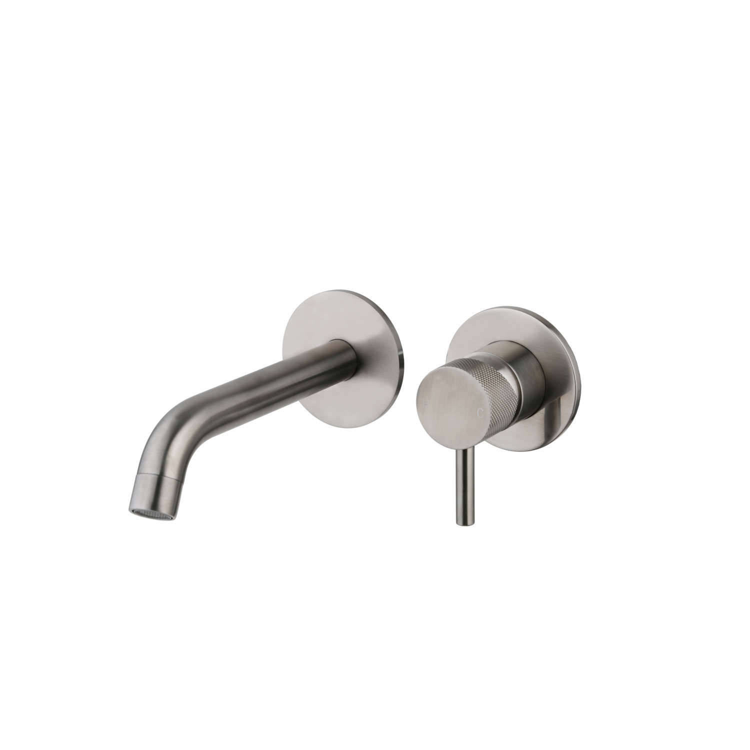 Wastafelmengkraan Inbouw Sanilux Newt Met Box Rond Met Geribbeld Knop Gunmetal Sanilux