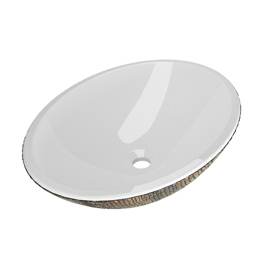 Waskom Best Design Color Croco Sinka Ovaal 52x38x14,5 cm Bruin