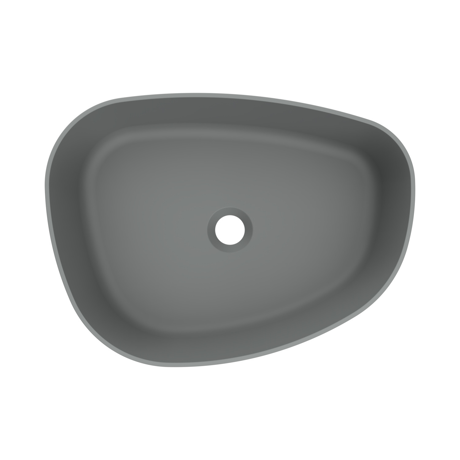 Waskom Arcqua Rocker Cast Marble 50x37 cm Organisch Links Mat Grijs Arcqua