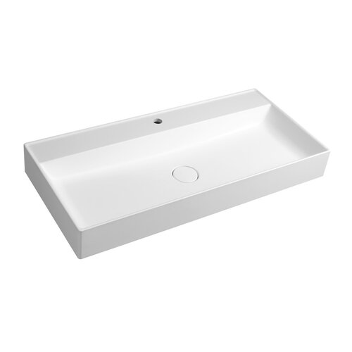 Opbouw Wastafel Sapho Twig Met Wastekapje 100x47 cm Cast Marble Wit 