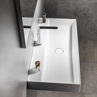 Opbouw Wastafel Sapho Twig Met Wastekapje 100x47 cm Cast Marble Wit