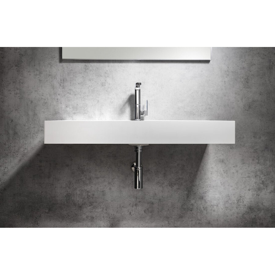 Opbouw Wastafel Sapho Twig Met Wastekapje 100x47 cm Cast Marble Wit