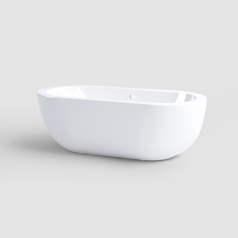 Clou InBe Vrijstaand Ligbad Ovaal 180x85x61 cm Acryl Wit Met Overloop Wit