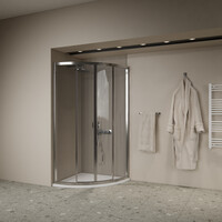 Douchecabine BWS Ola 90x90x190 cm Kwartrond Schuif Chroom