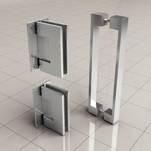 Scharnierset En Greep tbv Profielloze Nisdeur BWS Miley Chroom 