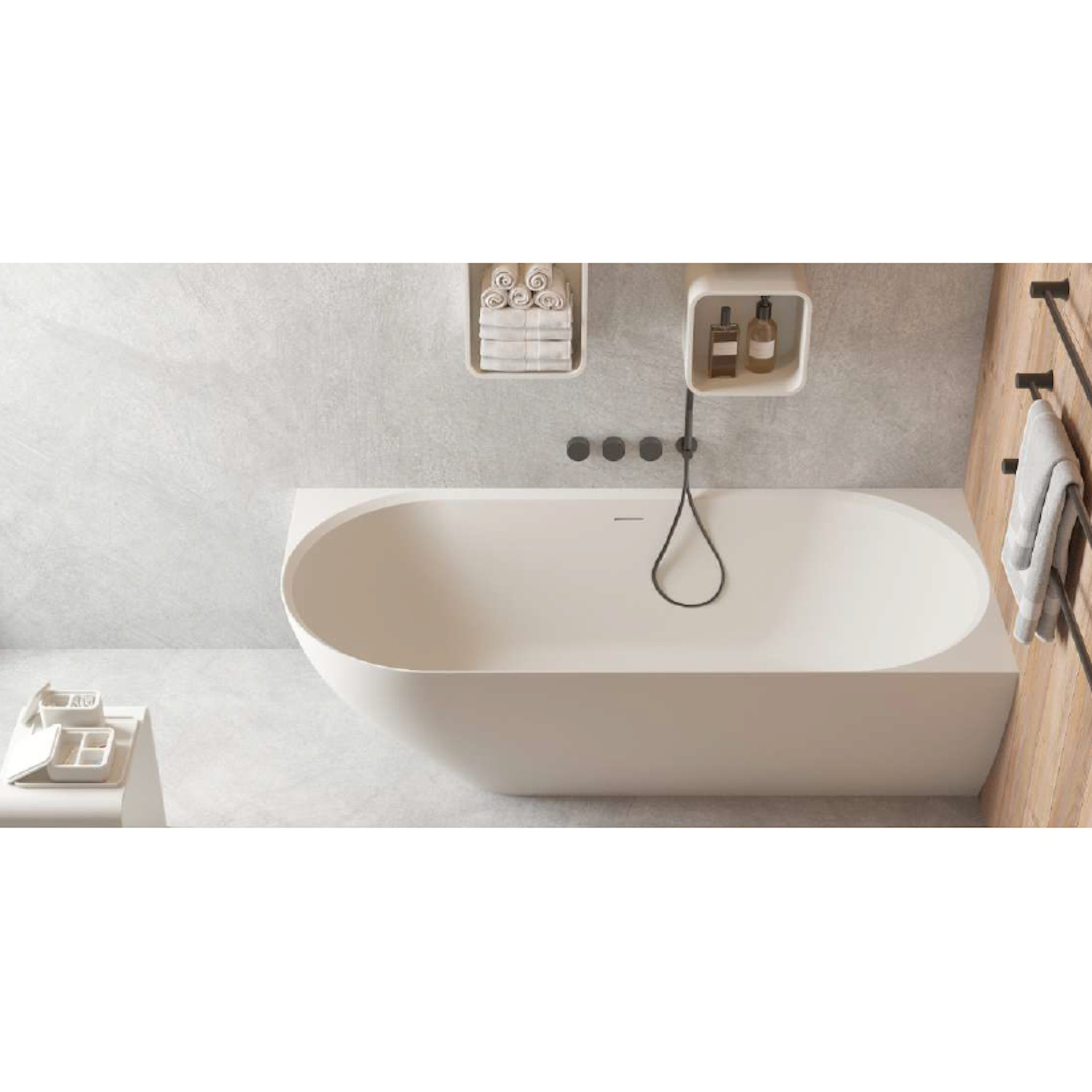 Ligbad Ideavit SolidNova-CR 180x80x56 cm Rechts Mat Wit Ideavit
