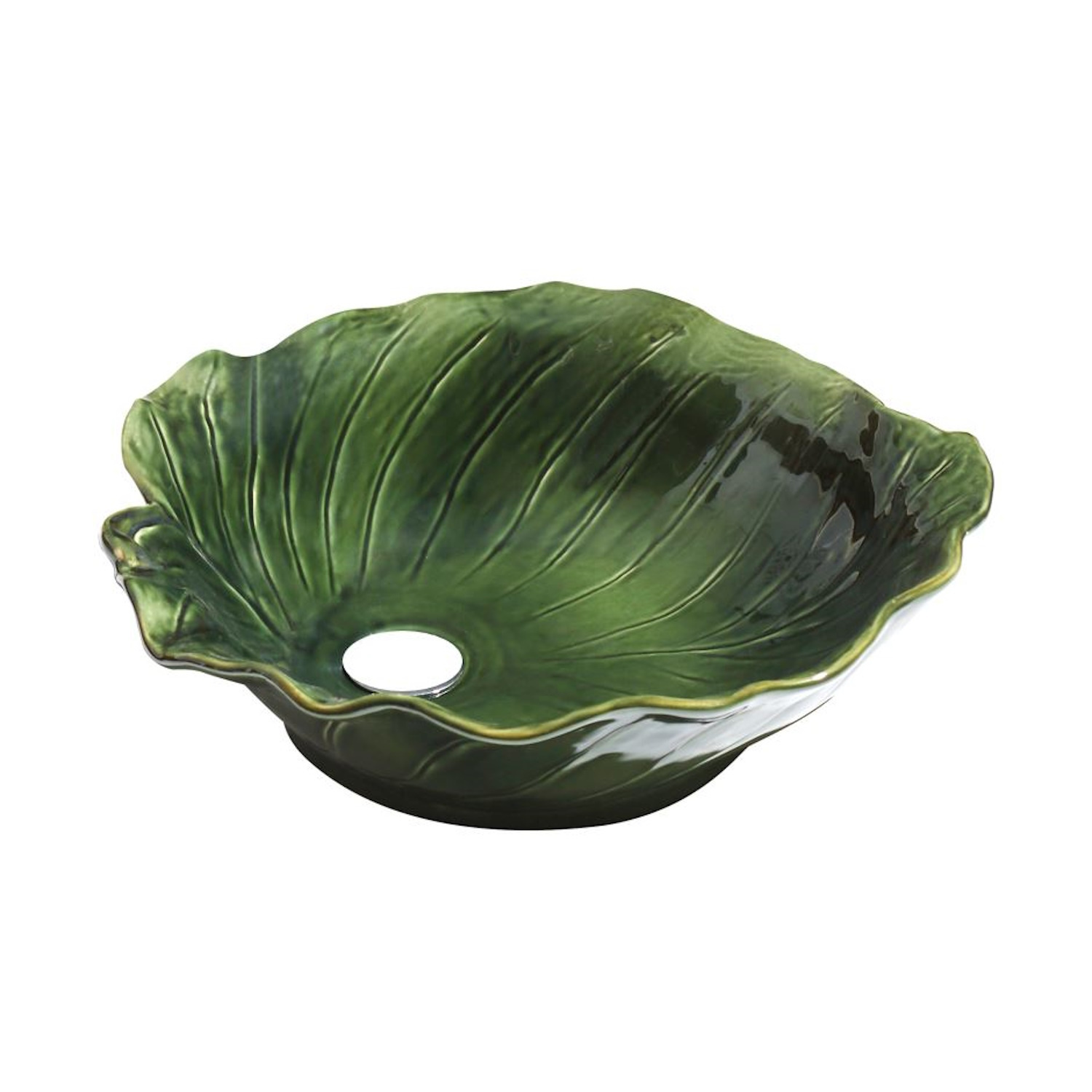 Best Design Waskom Flower 40 cm Keramiek Glanzend Groen