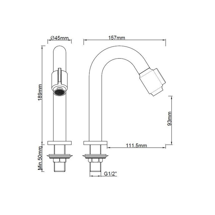 Luxe Toiletkraan BWS Mark 1/2'' Geborsteld Messing Goud