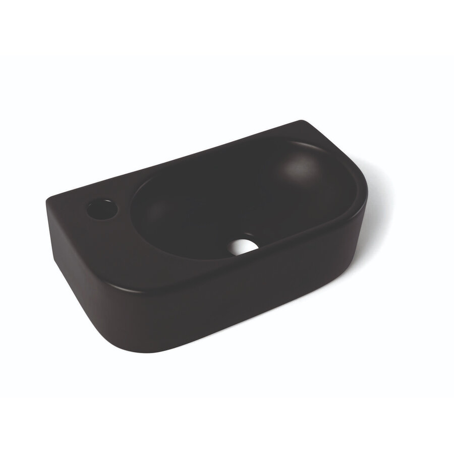 Fontein Luca Sanitair Ceramics 40x21,5x12 cm Keramiek Links Mat Zwart