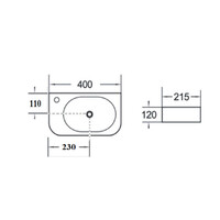 Fontein Luca Sanitair Ceramics 40x21,5x12 cm Keramiek Links Mat Zwart